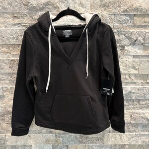 Fahrenheit Black Hoodie with White Drawstrings, size M